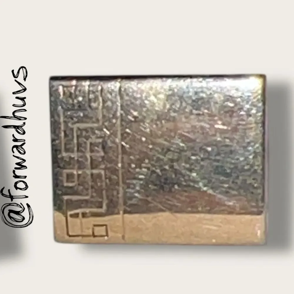 Swank Gold Tone Cufflinks – 3/4” Rectangular with Geometric Engraving